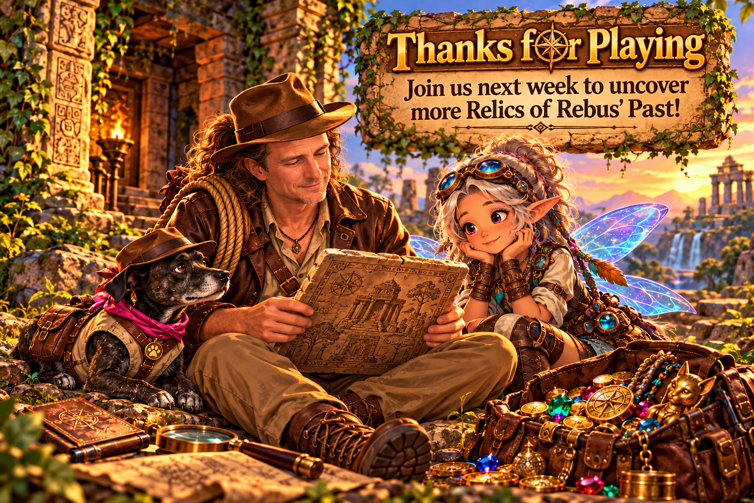 Thanks for playing The Ruins of Rebus. Join us next week to uncover more Relics of Rebus' Past!